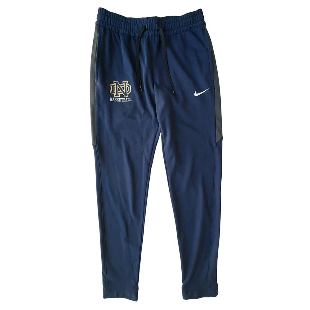 Nike Joggers Therma-FIT Notre Dame Basketball Sweatpants Mens M Swoosh Navy Blue - Picture 1 of 11
